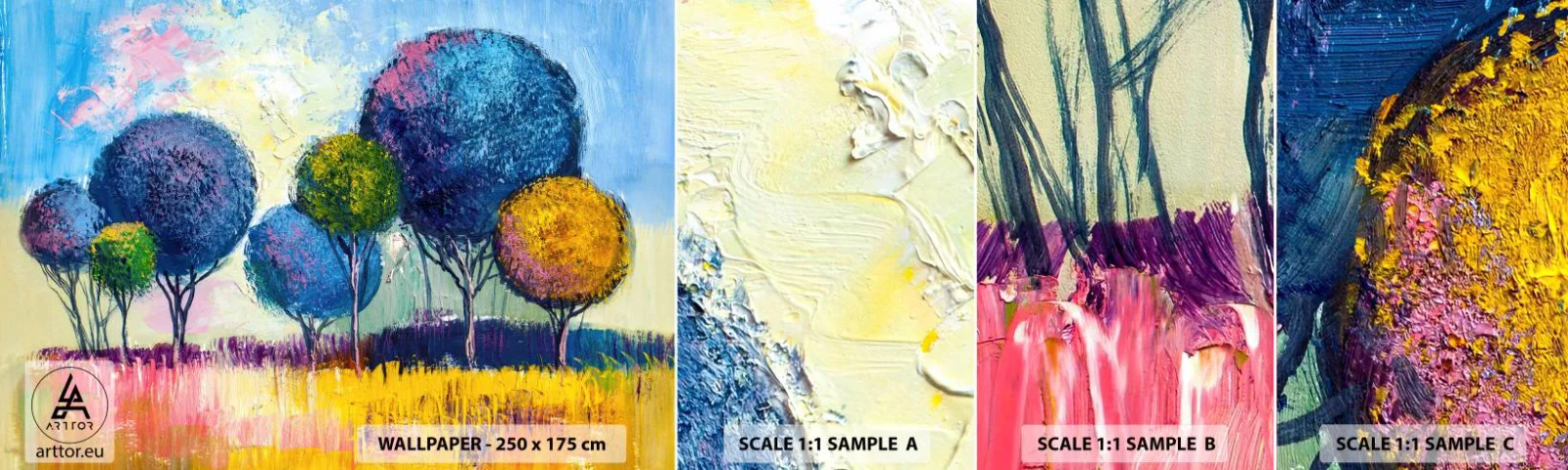 Provbit av självhäftande fototapet Deluxe Sticker - Kula - den perfekta formen - Abstraktion, Landskap, Grafik - 100x30 cm