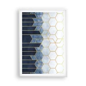 Affisch i vit ram - Komposition i synkoprytm - 70x100 cm