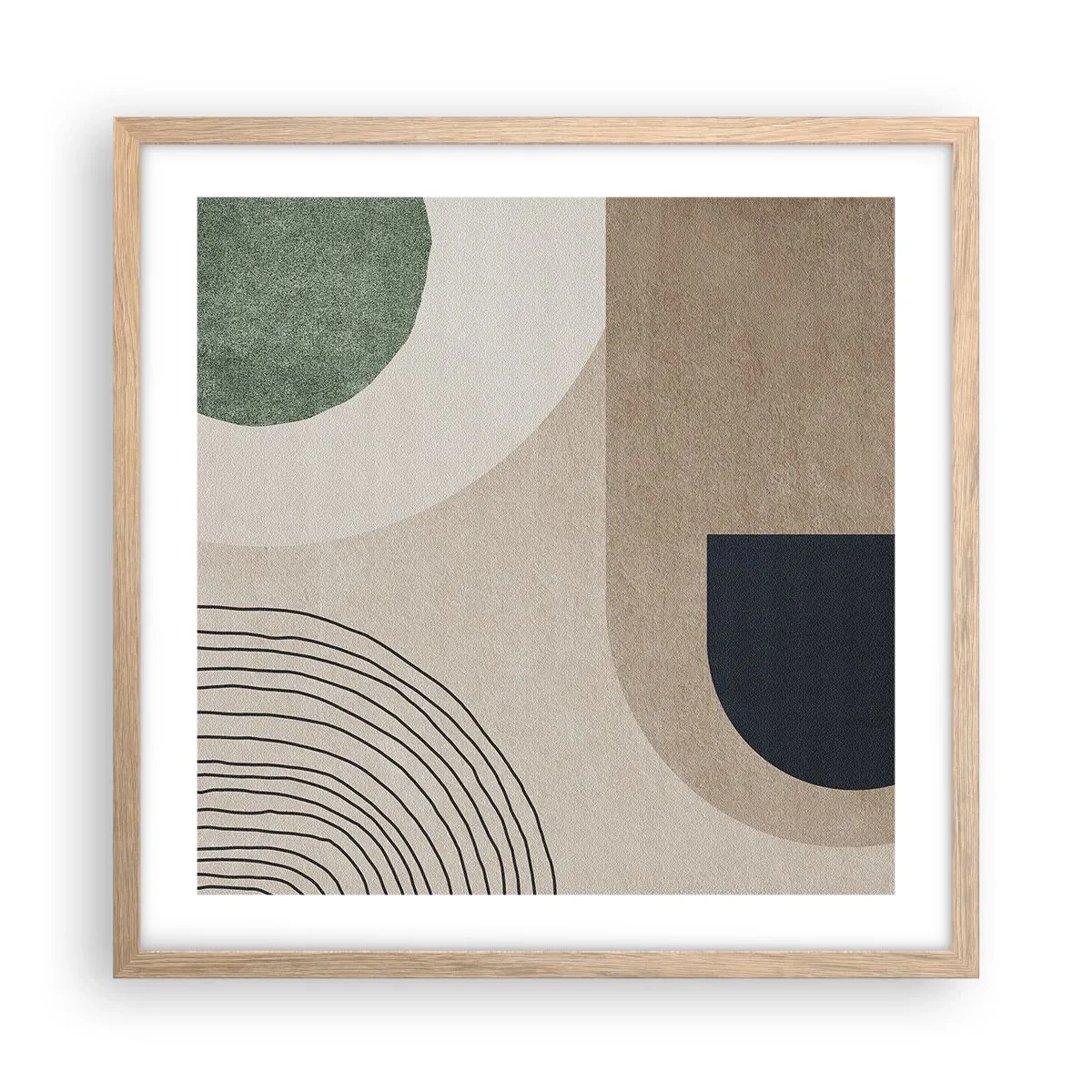 Affisch i ram av ljusek - Ovalens mjukhet - 50x50 cm