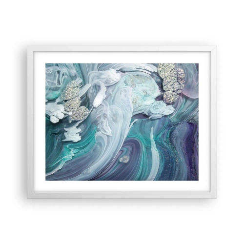 Affisch i vit ram - Blåhetens strömmar - 50x40 cm
