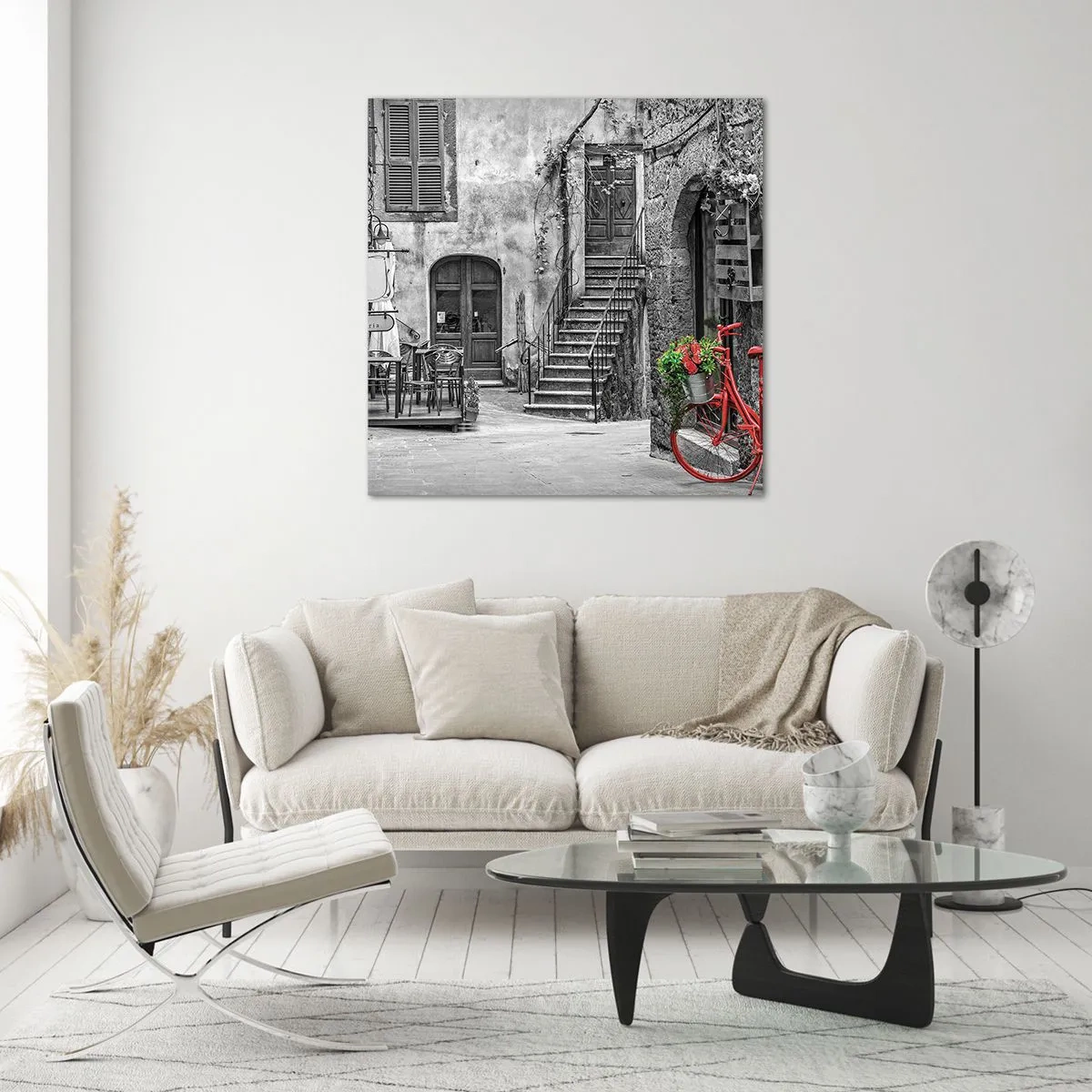 Glastavla - Bild på glas - Toskansk hörna - 40x40 cm