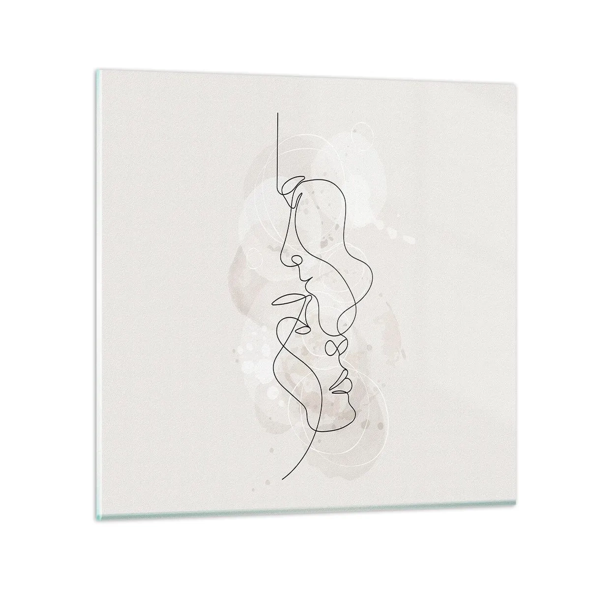 Glastavla - Bild på glas - Tilltrasslade i famn - 70x70 cm