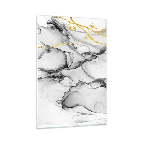 Glastavla - Bild på glas - Komposition med guldmotiv - 80x120 cm