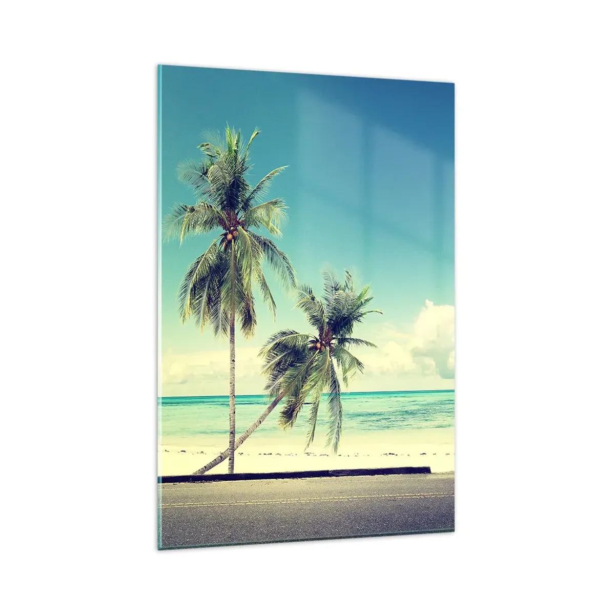 Glastavla - Bild på glas - Dags att börja semester - 80x120 cm