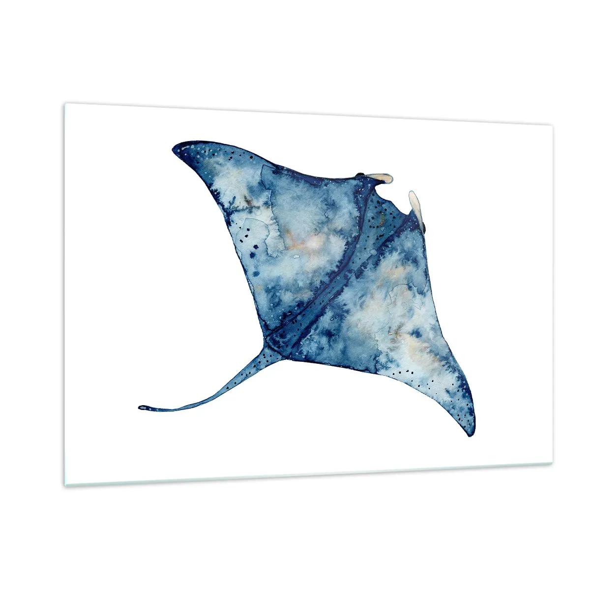 Glastavla - Bild på glas - Liv i blått - 120x80 cm