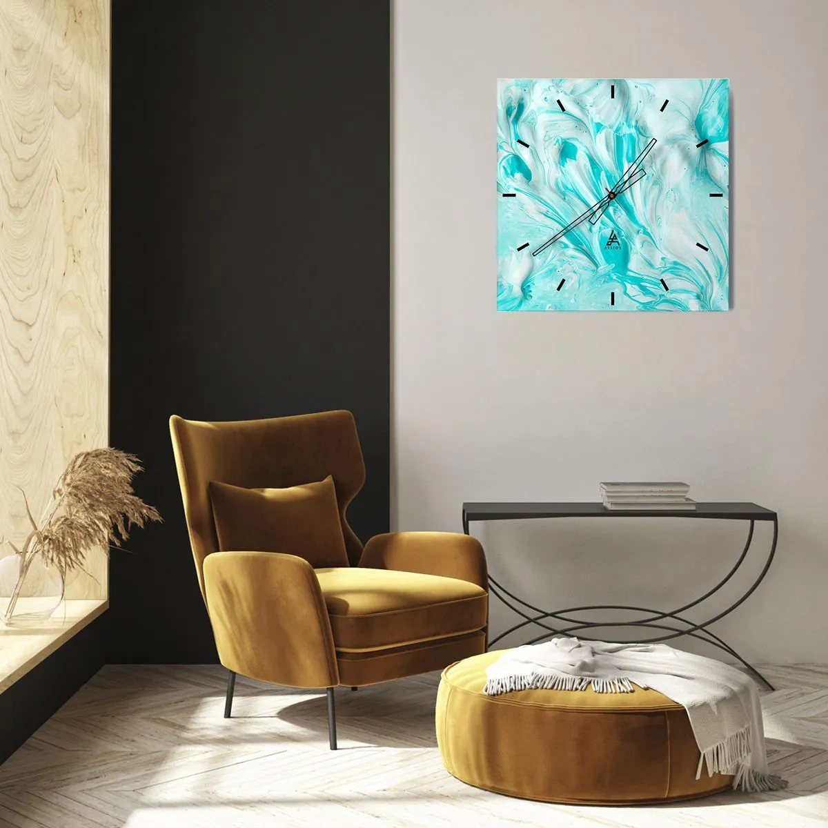 Väggklocka - Klocka på glas - Alltid tillsammans - 30x30 cm