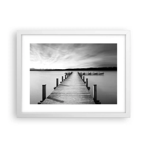 Affisch i vit ram - Vattnet - lugnet - 40x30 cm