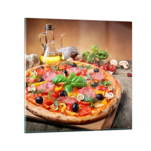 Glastavla - Bild på glas - Med riktig italiensk smak - 50x50 cm
