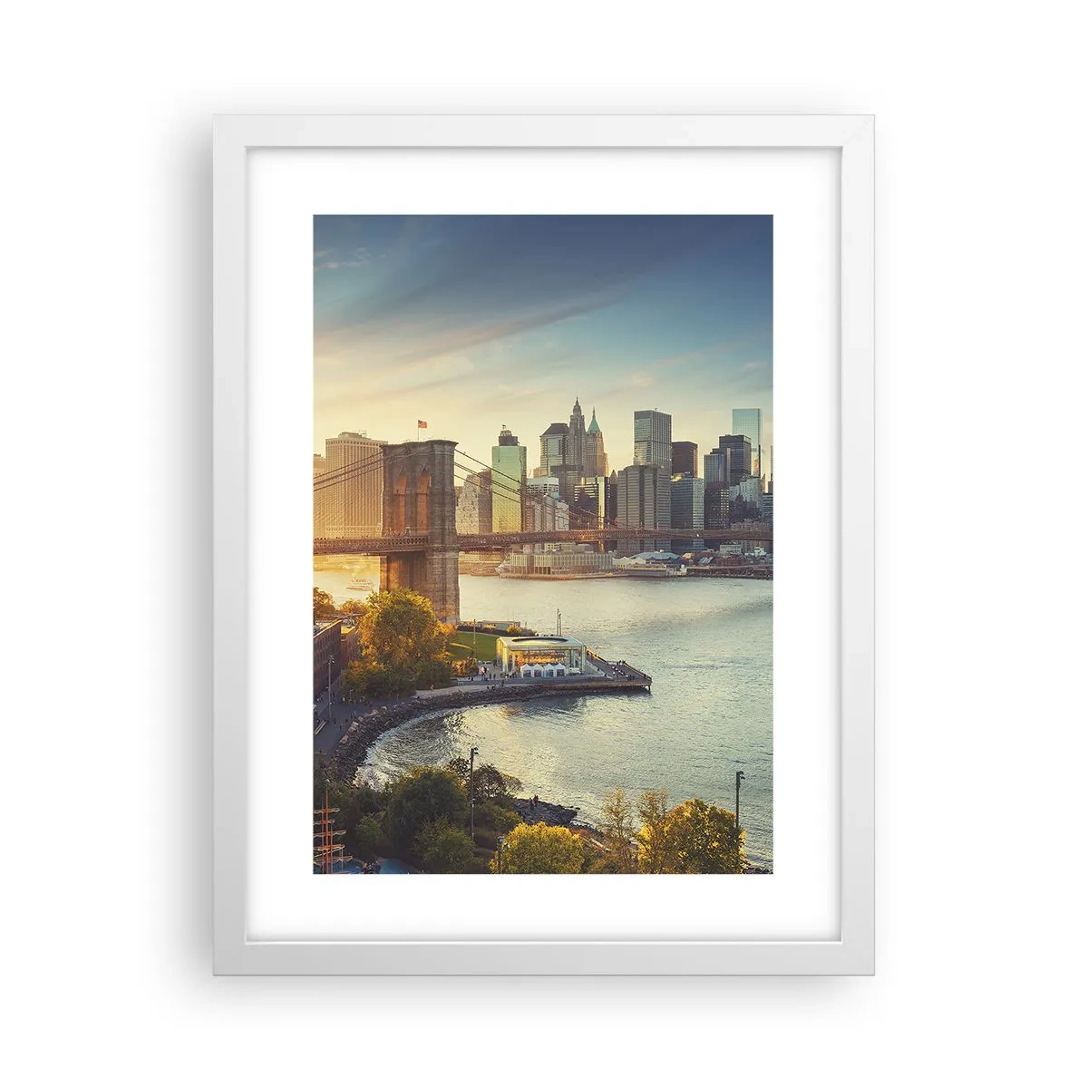 Affisch i vit ram - Storstadsgryning - 30x40 cm