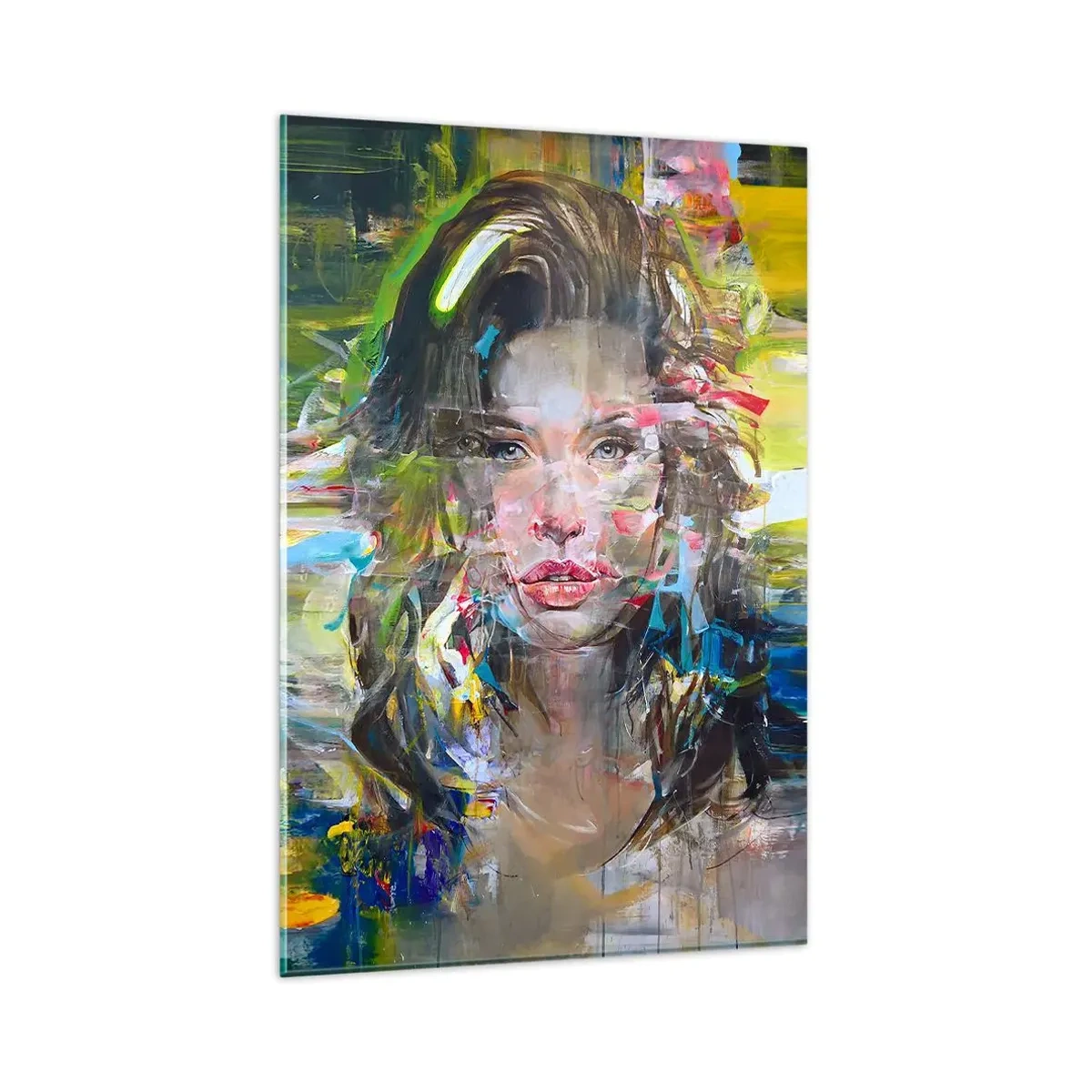 Glastavla - Bild på glas - Bakom luftridån - 80x120 cm