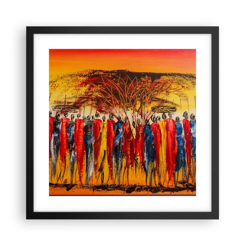 Affisch i svart ram - Dit, dit, dit de går - 40x40 cm