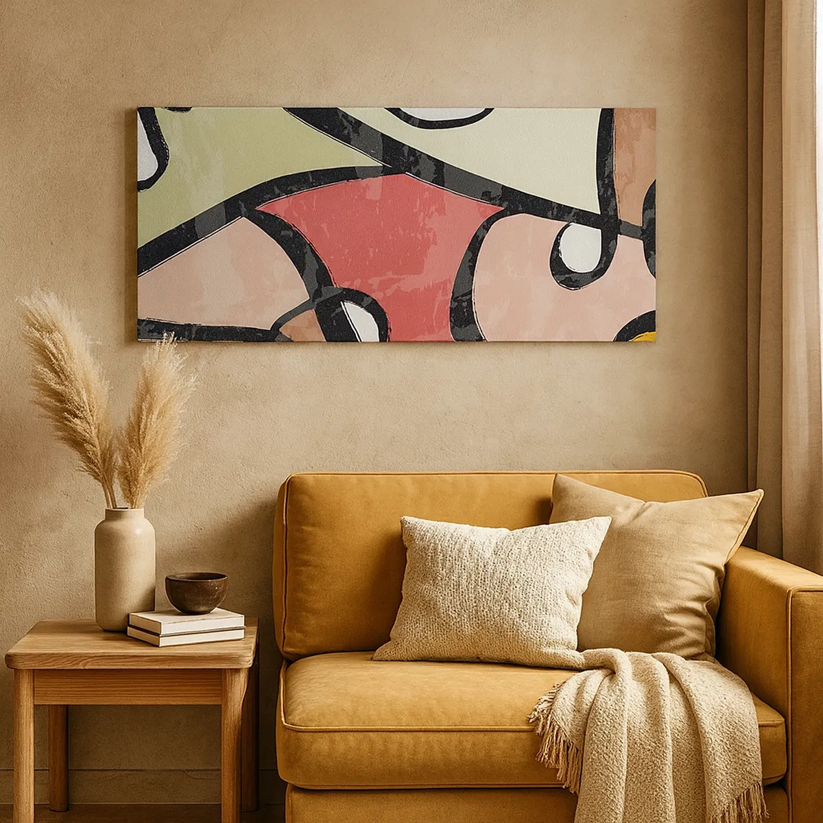 Canvastavla - Bild på duk - Pirouetter bland färger - 30x30 cm