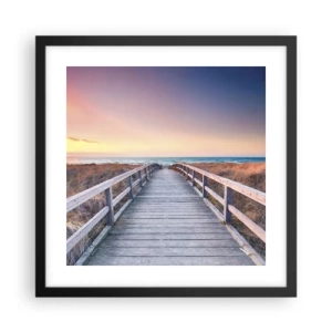 Affisch i svart ram - Kvällssken i Östersjön - 40x40 cm