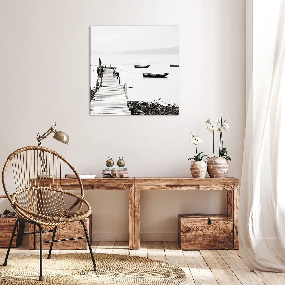 Canvastavla - Bild på duk - Vid tyst och rent vatten - 60x60 cm