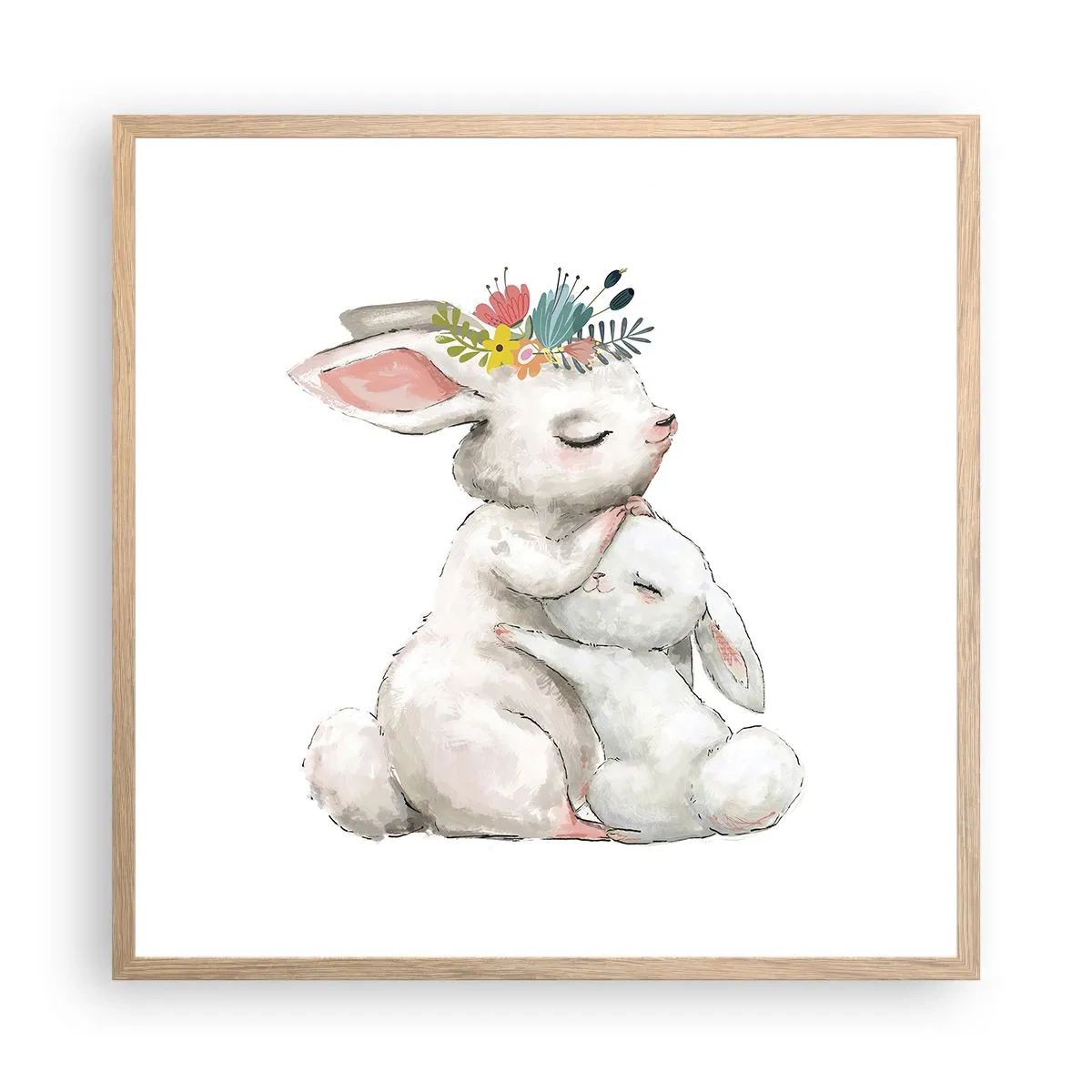 Affisch i ram av ljusek - Alltid bäst hos mamma - 60x60 cm