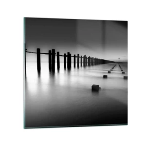 Glastavla - Bild på glas - Landskap doppat i dimman - 30x30 cm