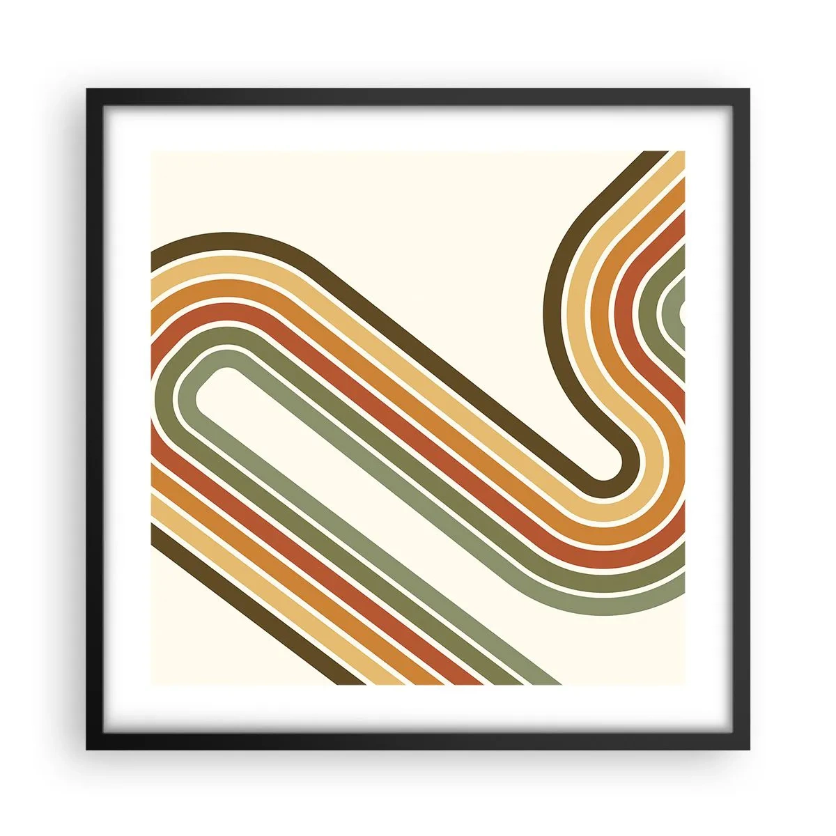Affisch i svart ram - Zig-zack mot målet - 50x50 cm