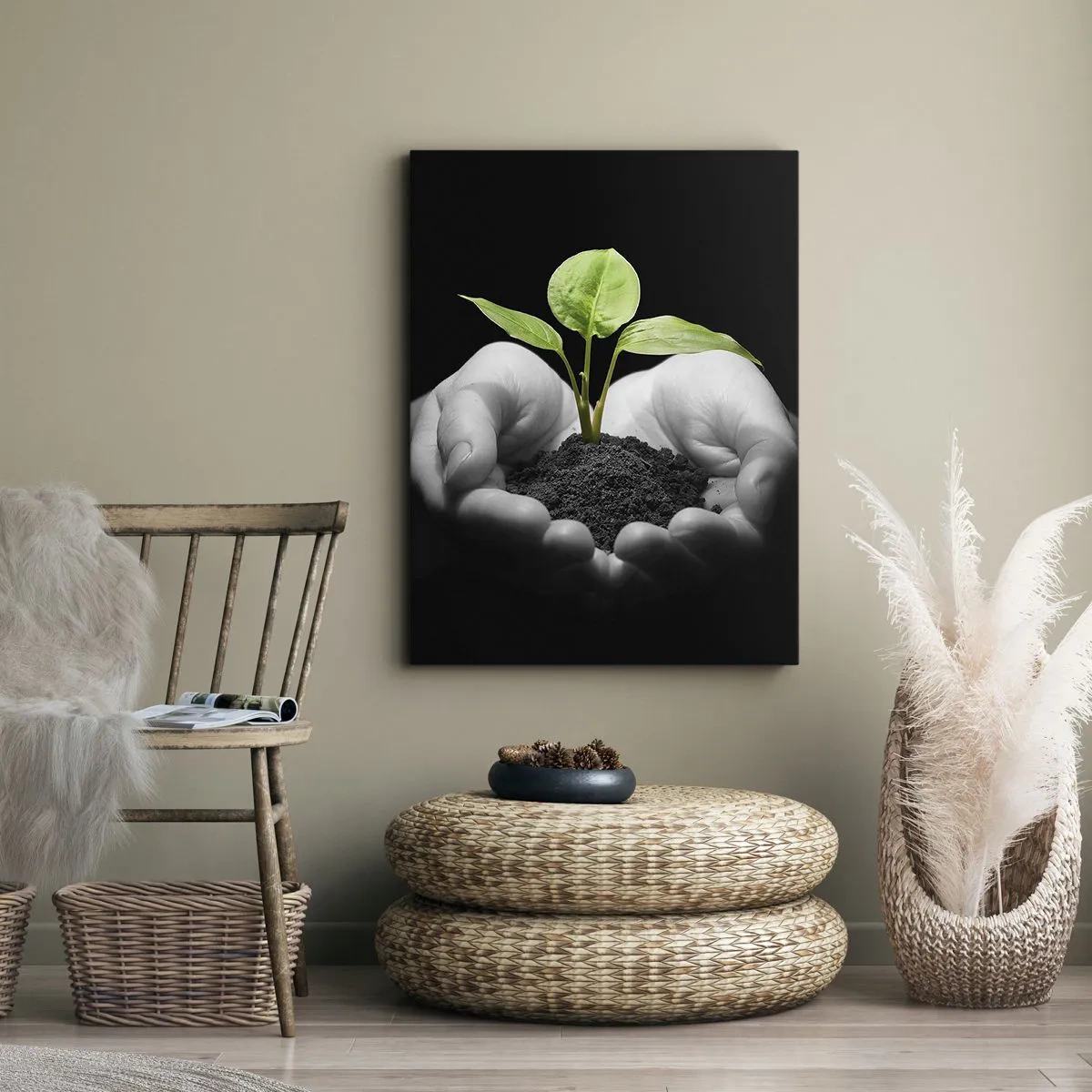 Canvastavla - Bild på duk - Jag älskar naturen och skyddar den - 50x70 cm