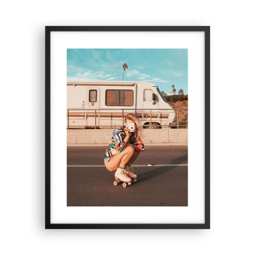 Affisch i svart ram - Ett leende, tack! - 40x50 cm