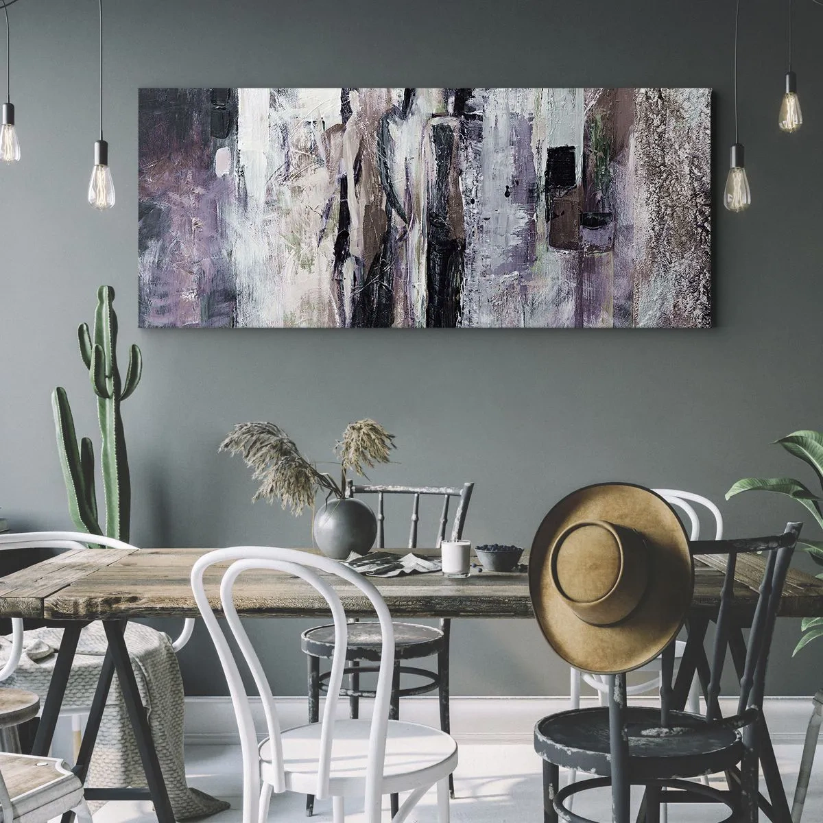 Canvastavla - Bild på duk - De mystiska tre - 120x50 cm