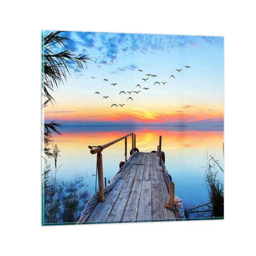 Glastavla - Bild på glas - Dags att vända hem... - 30x30 cm