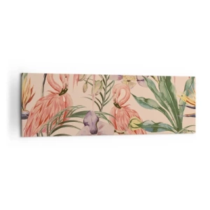Canvastavla - Bild på duk - Rosa balett i blommor - 160x50 cm