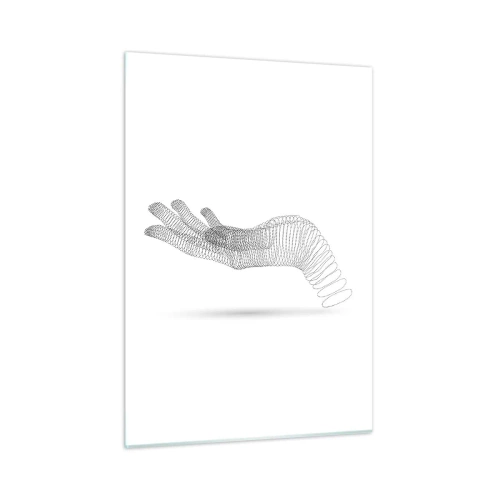 Glastavla - Bild på glas - En spänstig hand - 50x70 cm
