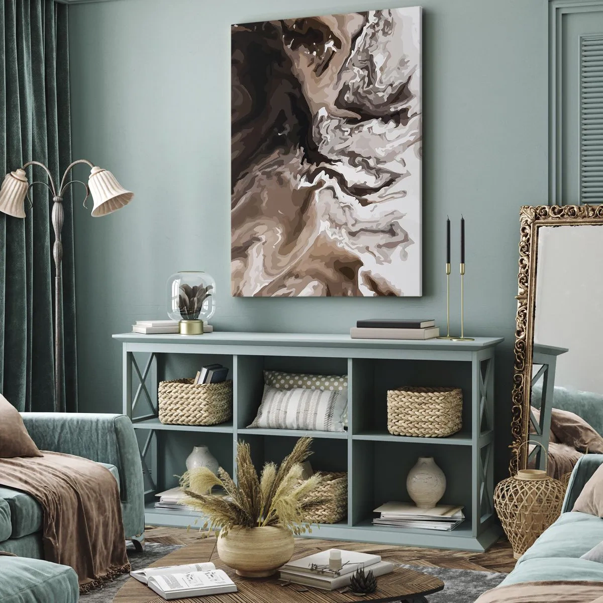 Canvastavla - Bild på duk - Färgabstraktion - 50x70 cm