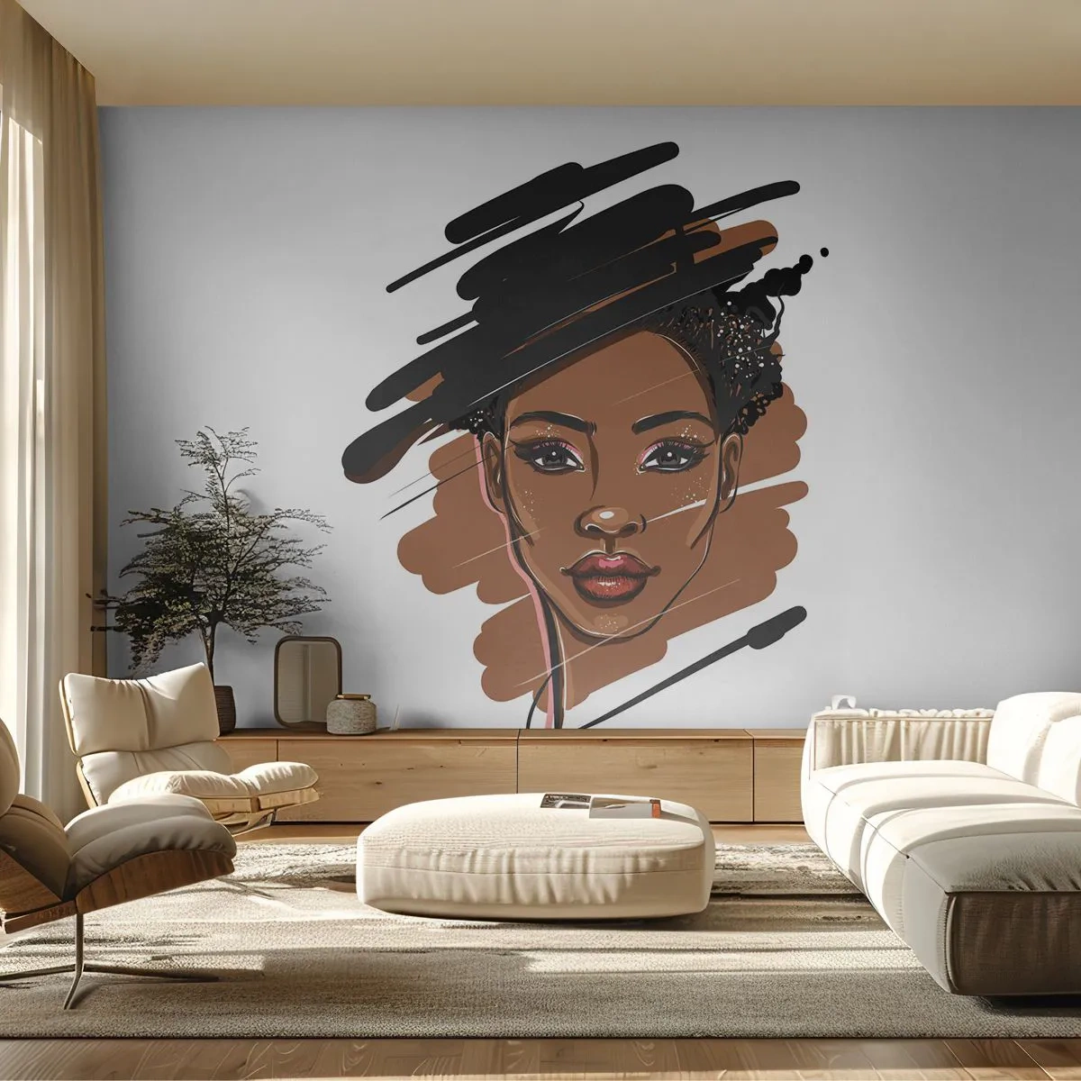 Fototapet Premium Canvas - Söt som choklad - Kvinna, Mode, Porträtt av en kvinna - 500x350 cm