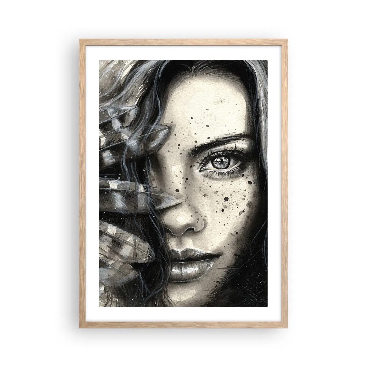 Affisch i ram av ljusek - Vild skönhet - 50x70 cm