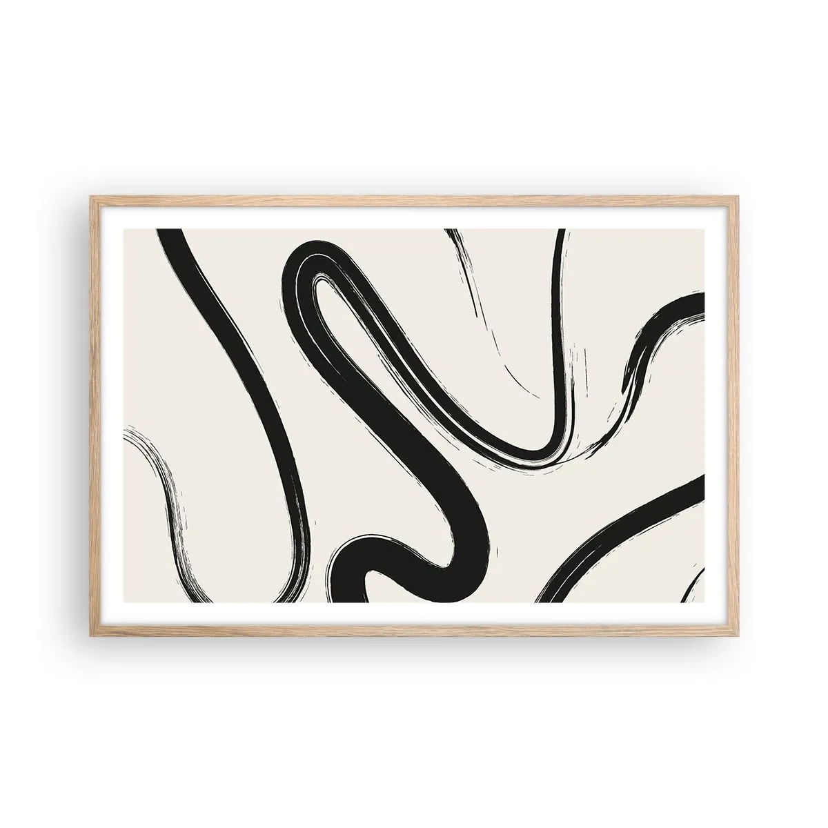 Affisch i ram av ljusek - Svart och vit elegans - 91x61 cm