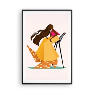 Affisch i svart ram - Modet är också kul - 61x91 cm