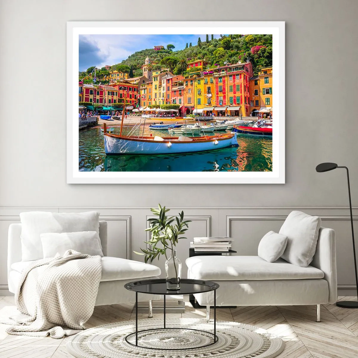 Affisch i vit ram - Italiensk förmiddag - 100x70 cm