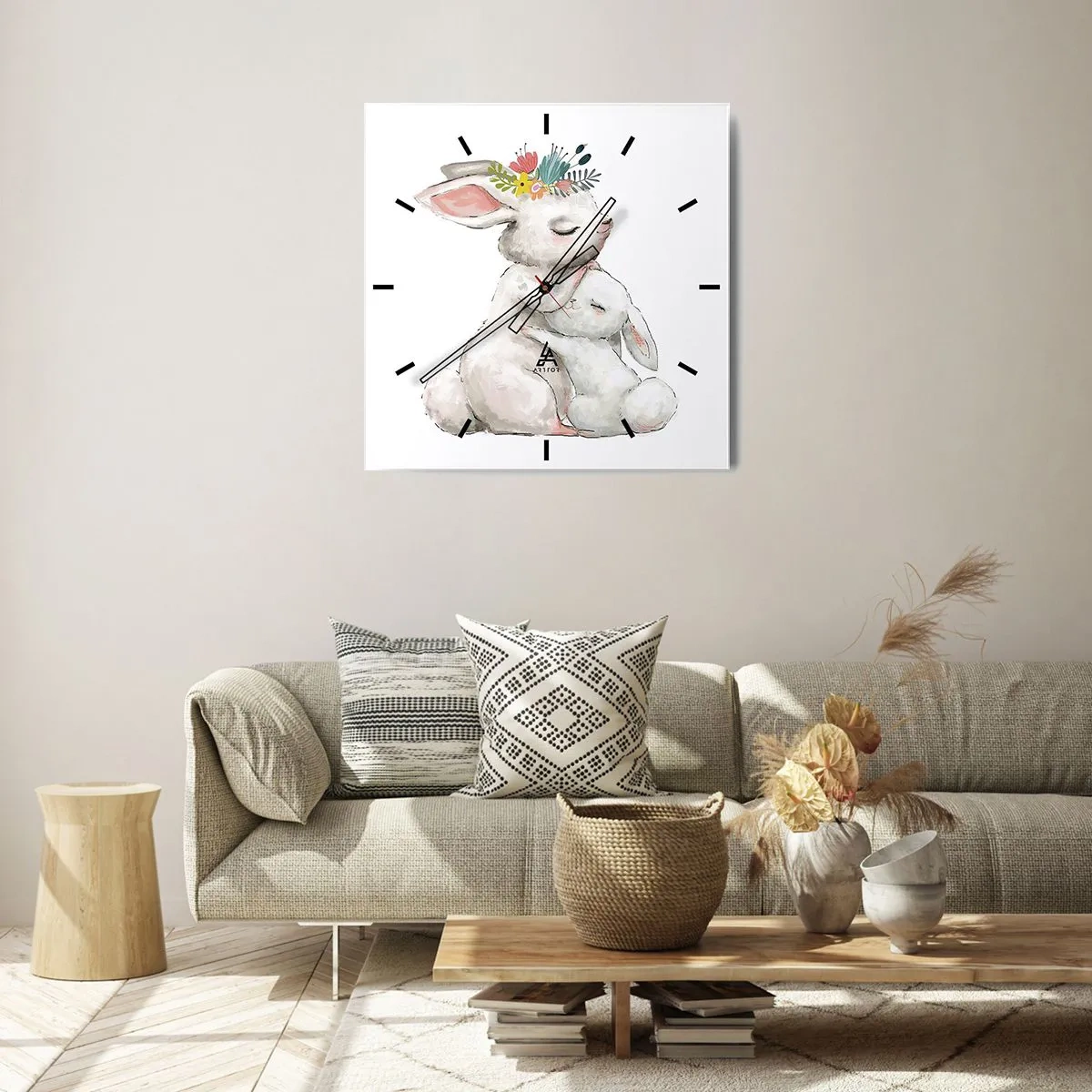 Väggklocka - Klocka på glas - Alltid bäst hos mamma - 40x40 cm