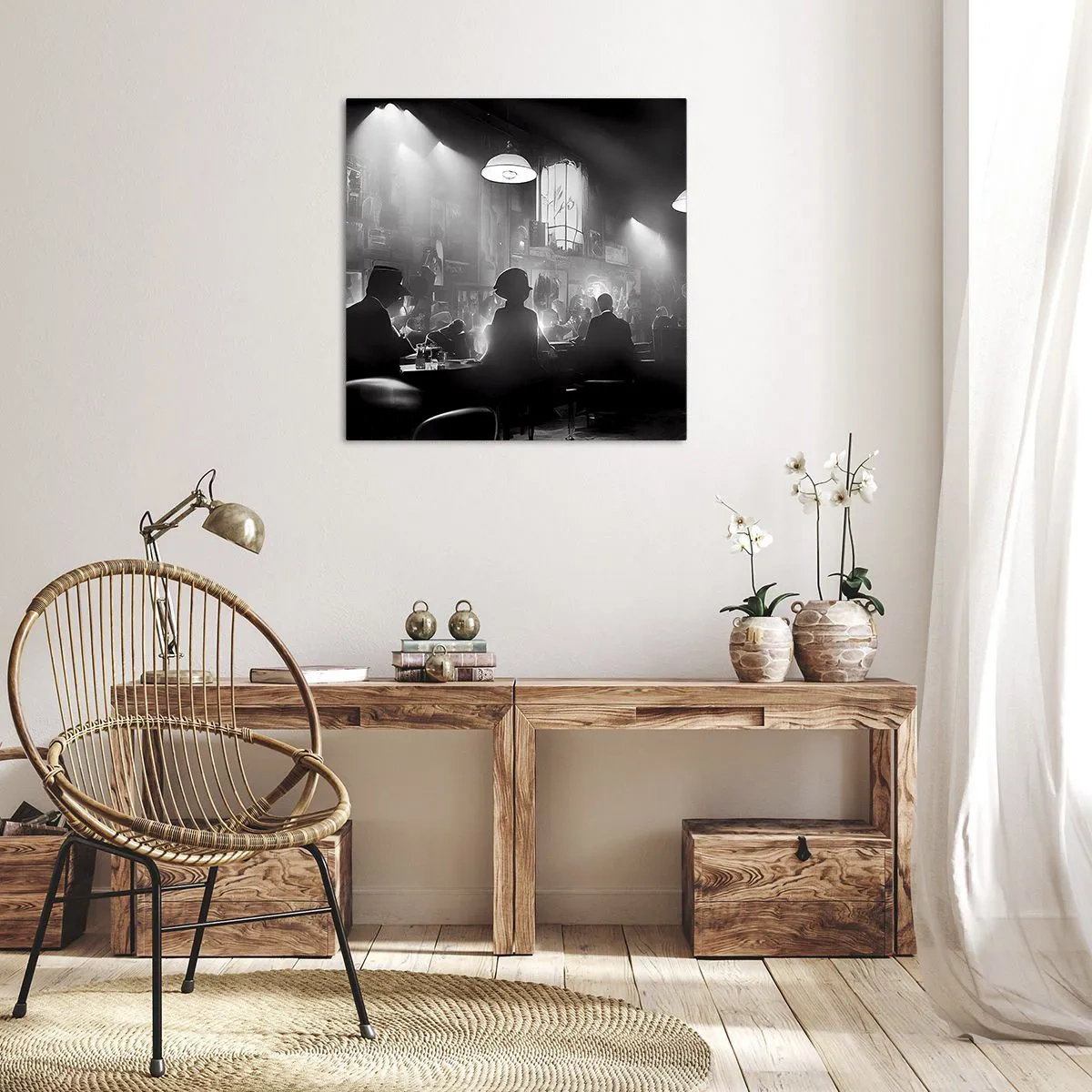 Canvastavla - Bild på duk - I en jazzig stämning - 60x60 cm