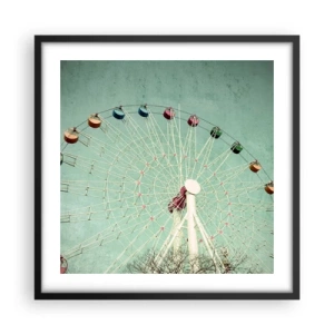 Affisch i svart ram - Välkommen att ha kul - 50x50 cm