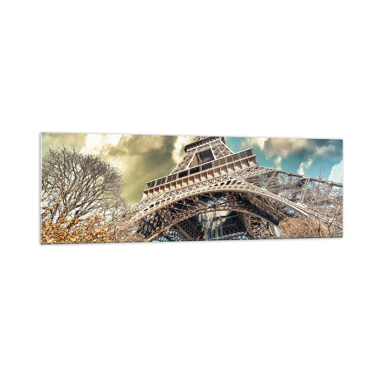 Glastavla - Bild på glas - Och på hösten i Paris... - 160x50 cm