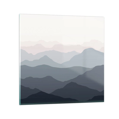 Glastavla - Bild på glas - Fjällens vågor - 30x30 cm