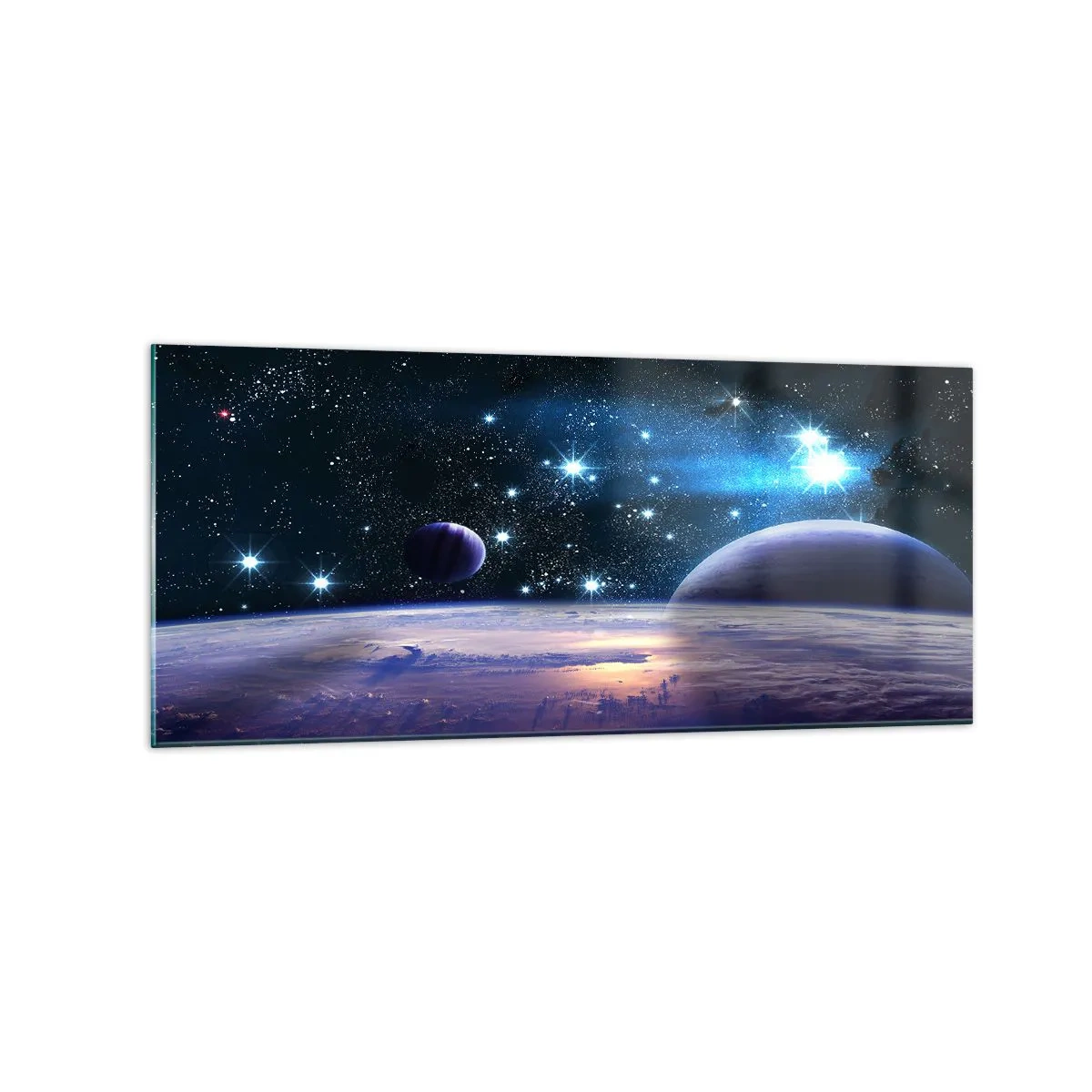 Glastavla - Bild på glas - Fortfarande ensamma? - 120x50 cm