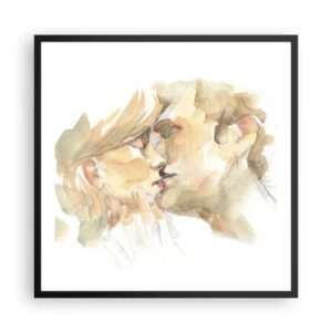 Affisch i svart ram - Upphittad hälft? - 60x60 cm