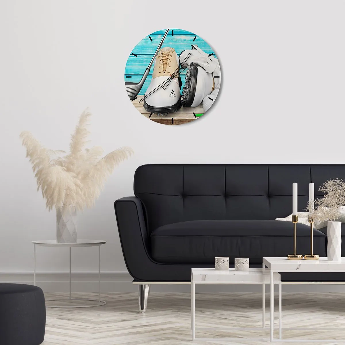 Väggklocka - Klocka på glas - Allt färdigt - 40x40 cm