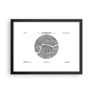 Affisch i svart ram - Londons anatomi - 40x30 cm
