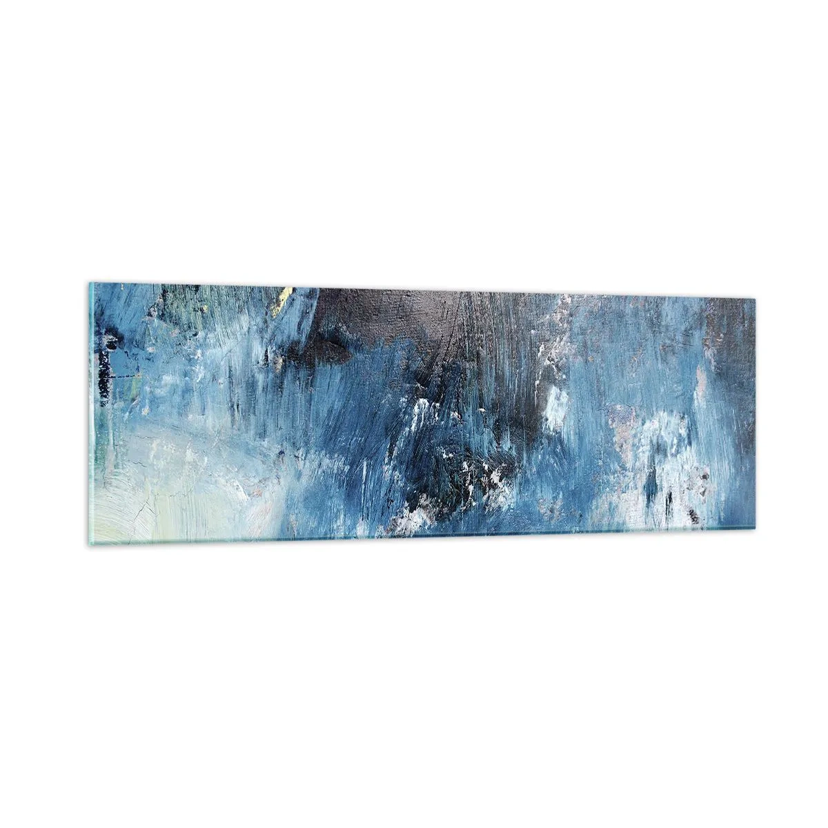 Glastavla - Bild på glas - Blå rapsodi - 90x30 cm