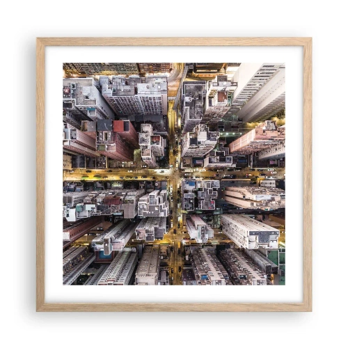 Affisch i ram av ljusek - Hälsningar från Hongkong - 50x50 cm