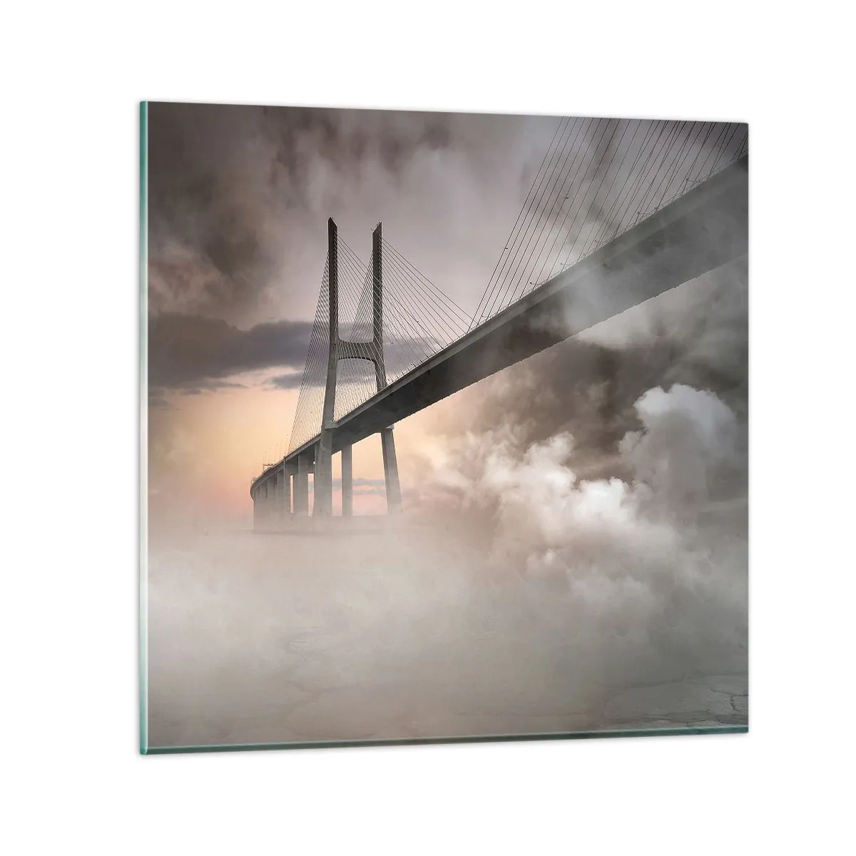 Glastavla - Bild på glas - Vid en flod som inte finns - 30x30 cm