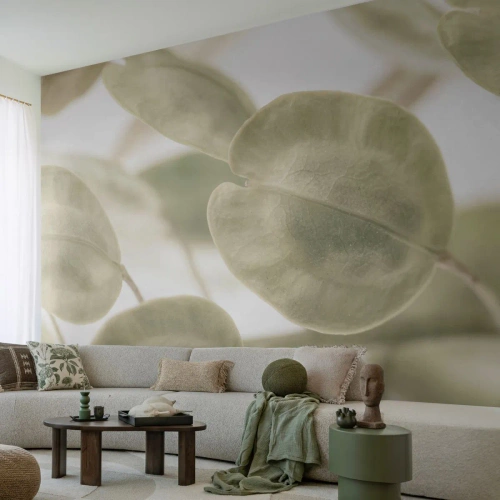 Fototapet Premium Sand - I början fanns det löv... - Blommor, Lugna, Löv - 100x70 cm