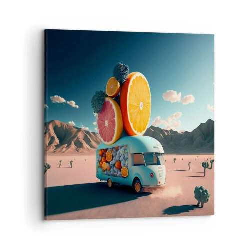 Canvastavla - Bild på duk - En smak av semester - 70x70 cm