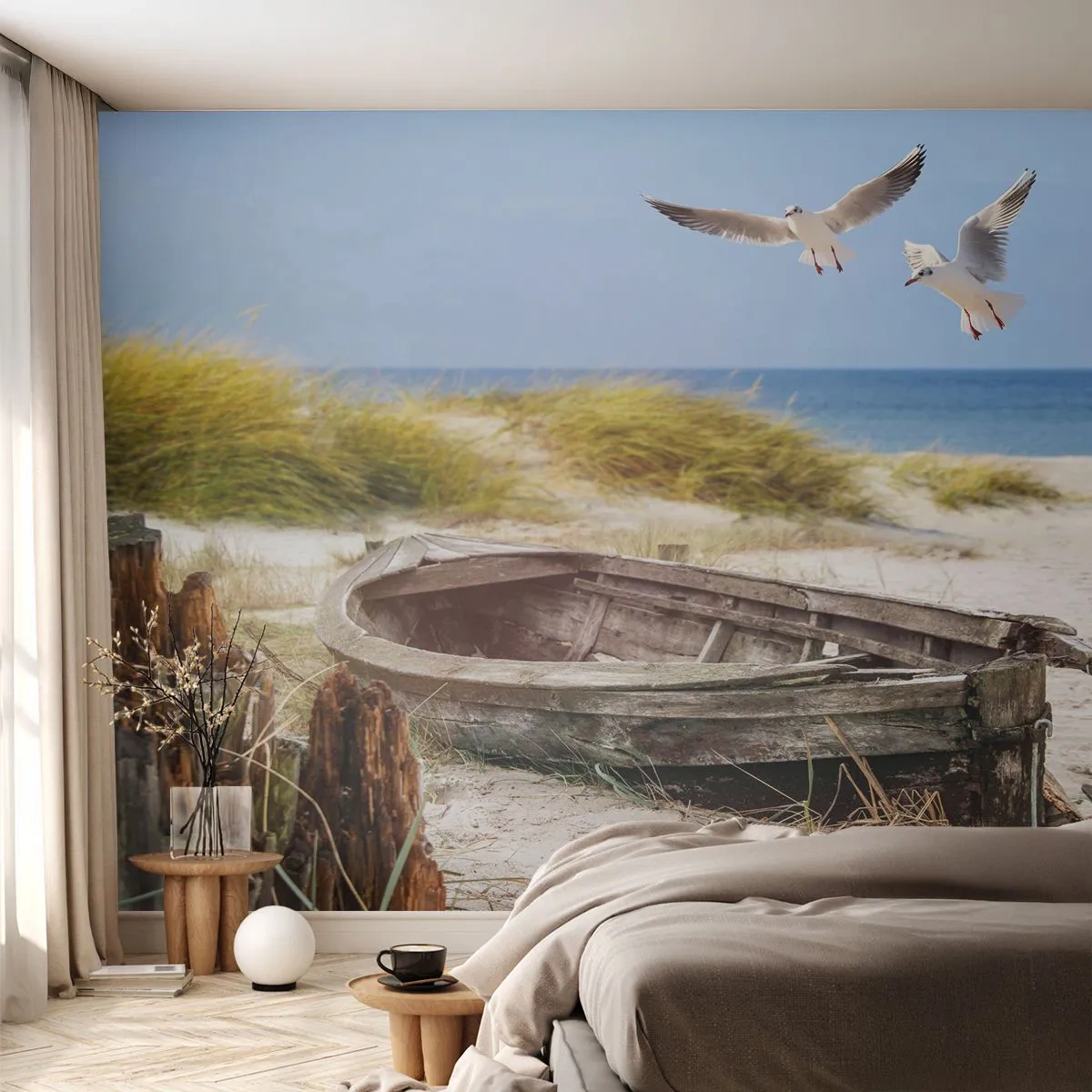 Fototapet Premium Sand - Doppade i vinden - Landskap, Strand, Sanddyner - 150x105 cm