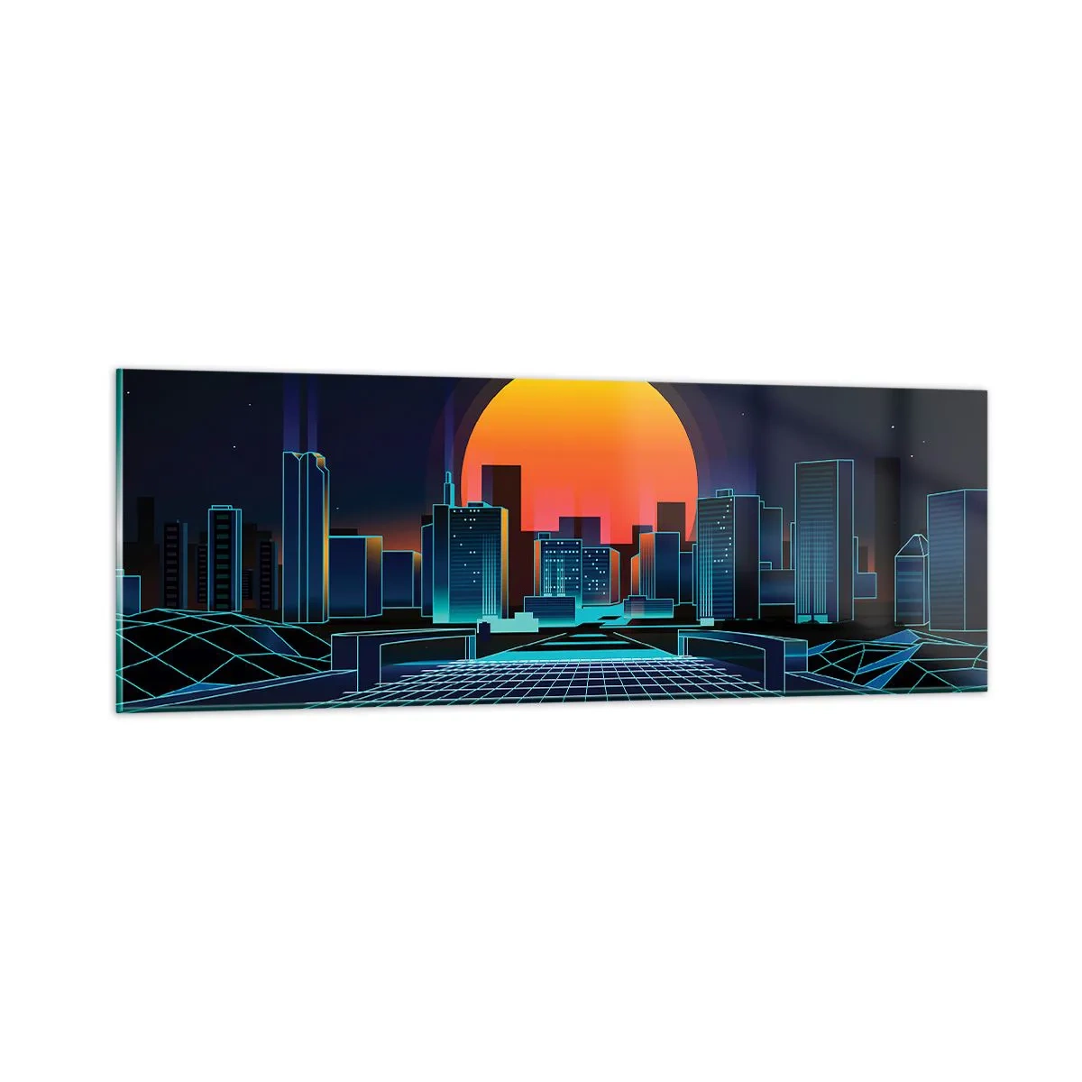 Glastavla - Bild på glas - Vill du fortfarande till verkligheten? - 90x30 cm