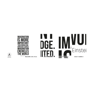 Fototapet Prov Standard Eco - Einstein om fantasins styrka - Typografi, Bekräftelse, Maxim - 100x30 cm